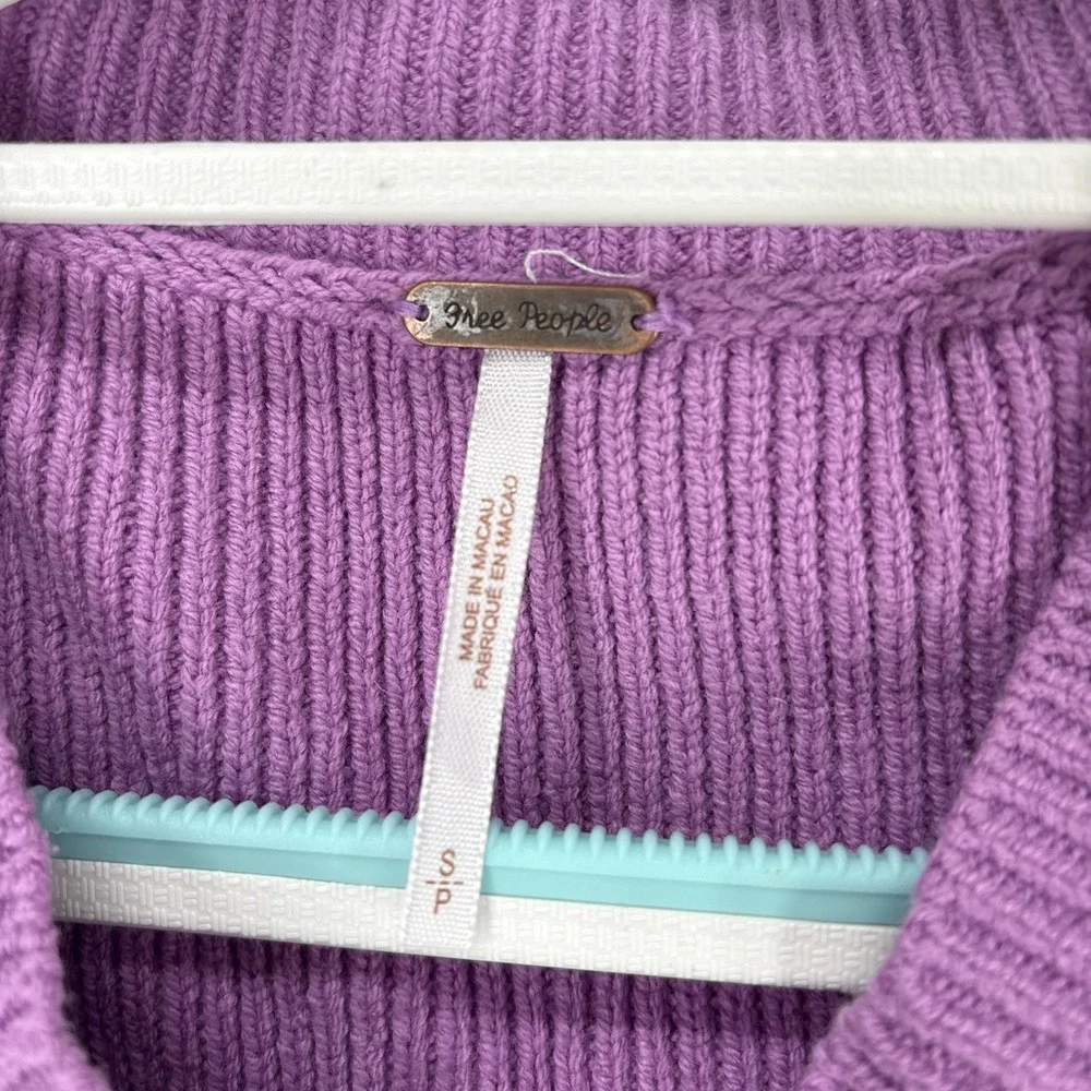 Free People Knit Cropped Vest Womens Small Purple Boxy